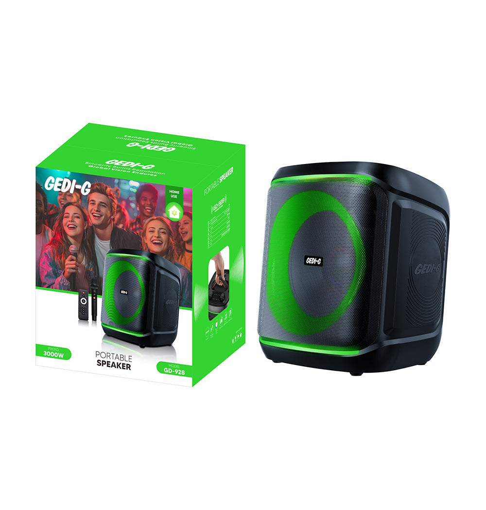 Zore GD-928 Dijital LED Göstergeli Mikrofonlu RGB TWS 8 inç Stereo Bass Kablosuz Karaoke Hoparlör