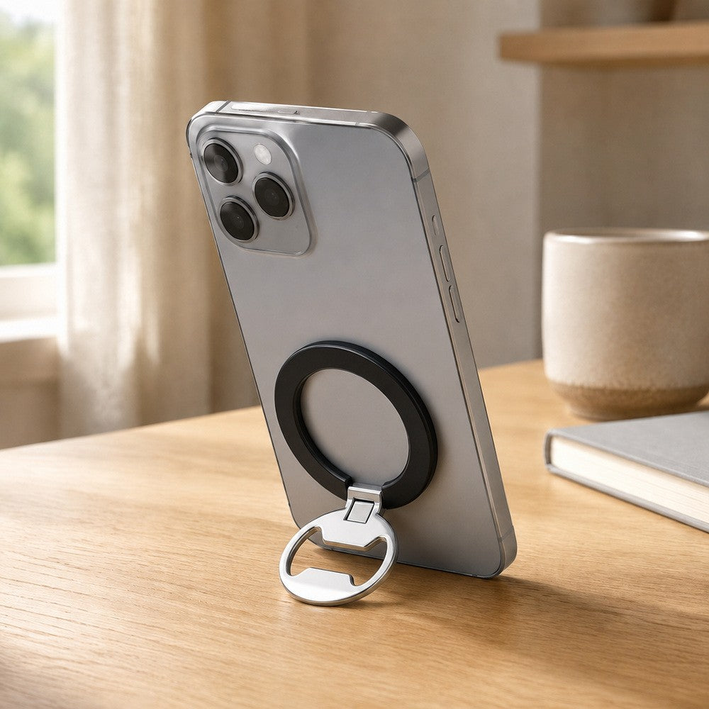 Zore Paris M10 Magnetik Standlı Şişe Açacaklı Ring Telefon Tutucu
