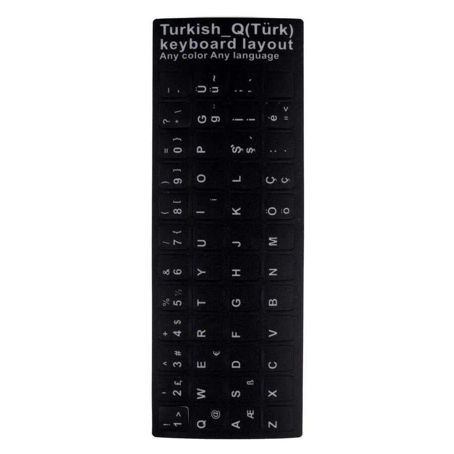 Zore Türkçe Karakter Klavye Tuş Koruyucu Sticker
